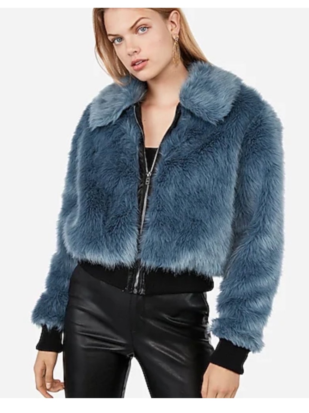 Express x Negin Mirsalehi faux fur bomber